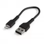 Cabo USB-A para Lightning preto resistente StarTech.com 15 cm – Cabo de carregamento/sincronização USB Type-A para Lightning robusto em fibra aramida – Certificado Apple MFi para iPad/iPhone 12