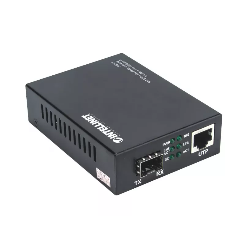 Conversor de mídia Intellinet 10GBase-T para 10GBase-R, 1 x slot SFP+ 10 GB, 1 x porta RJ45 10GB