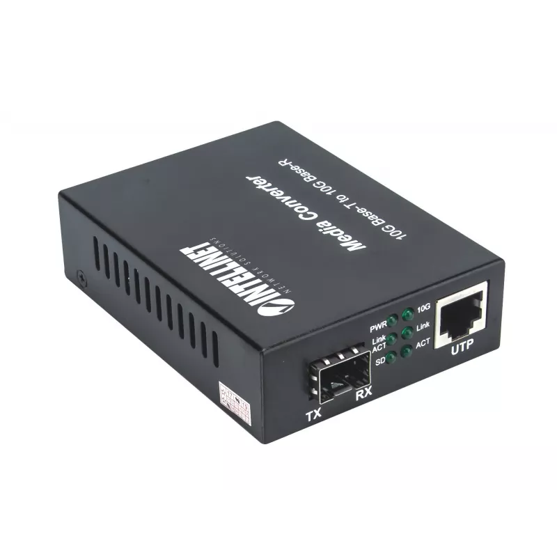 Conversor de mídia Intellinet 10GBase-T para 10GBase-R, 1 x slot SFP+ 10 GB, 1 x porta RJ45 10GB