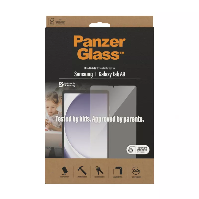 PanzerGlass ®️ proteção de ecrã Samsung Galaxy Tab A9 | Ultra-Wide Fit