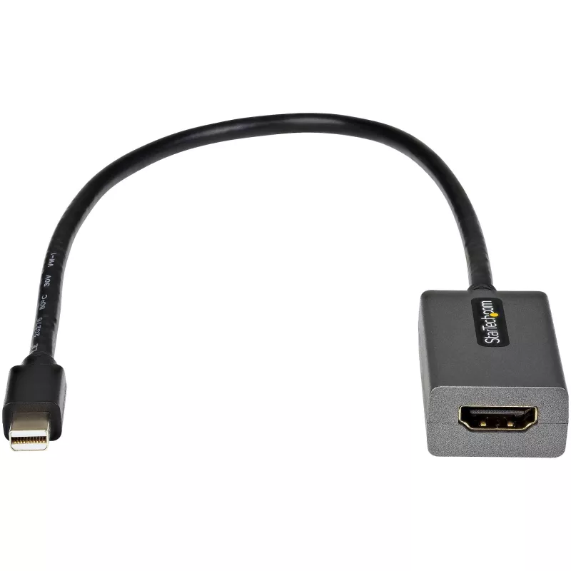 Adaptador StarTech.com Mini DisplayPort para HDMI - adaptador dongle mDP para HDMI - 1080p - Mini DisplayPort 1.2 para monitor/ecrã HDMI - conversor de vídeo Mini DP para HDMI - cabo acoplado de 30 cm - versão atualizada do MDP2HDMI