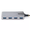 Hub USB StarTech.com de 4 portas – USB 3.0 5 Gbit/s, alimentado pelo bus, USB-A para hub 4x USB-A com entrada de alimentação auxiliar opcional – hub USB portátil para desktop/portátil, cabo de 30 cm, hub de extensão USB