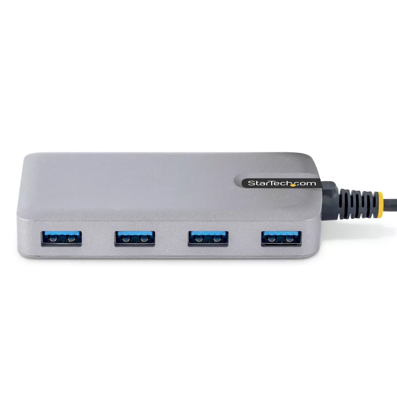 Hub USB StarTech.com de 4 portas – USB 3.0 5 Gbit/s, alimentado pelo bus, USB-A para hub 4x USB-A com entrada de alimentação auxiliar opcional – hub USB portátil para desktop/portátil, cabo de 30 cm, hub de extensão USB