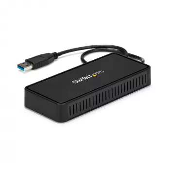 Mini-dock USB 3.0 StarTech.com – docking station USB-A de monitor duplo com vídeo DisplayPort 4K 60Hz e Gigabit Ethernet – cabo de 30 cm – adaptador portátil USB 3.1 Gen 1 Type-A para portátil