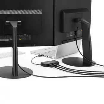 Mini-dock USB 3.0 StarTech.com – docking station USB-A de monitor duplo com vídeo DisplayPort 4K 60Hz e Gigabit Ethernet – cabo de 30 cm – adaptador portátil USB 3.1 Gen 1 Type-A para portátil