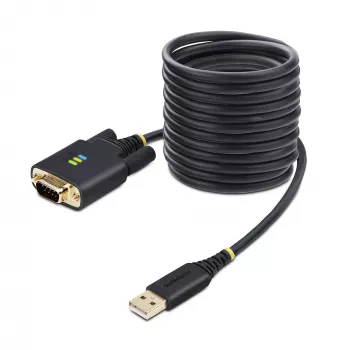 Cabo adaptador StarTech.com 3 m USB para série, retenção COM, parafusos/porcas substituíveis, USB-A para DB9 RS232, CI FTDI, proteção ESD, Windows/macOS/Linux