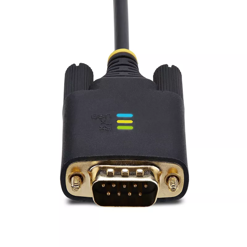 Cabo adaptador StarTech.com 3 m USB para série, retenção COM, parafusos/porcas substituíveis, USB-A para DB9 RS232, CI FTDI, proteção ESD, Windows/macOS/Linux