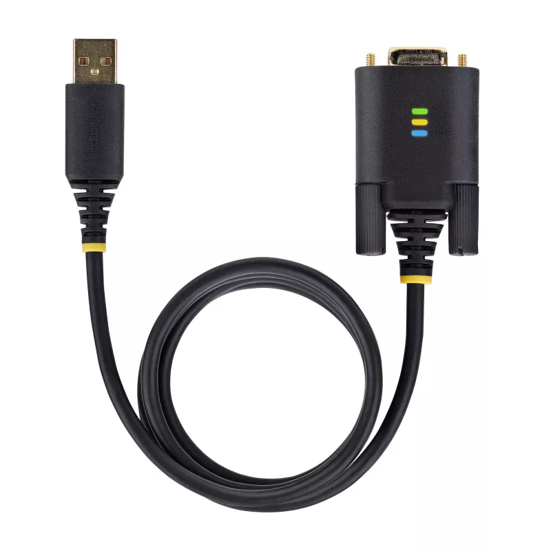 Cabo adaptador StarTech.com 3 m USB para série, retenção COM, parafusos/porcas substituíveis, USB-A para DB9 RS232, CI FTDI, proteção ESD, Windows/macOS/Linux