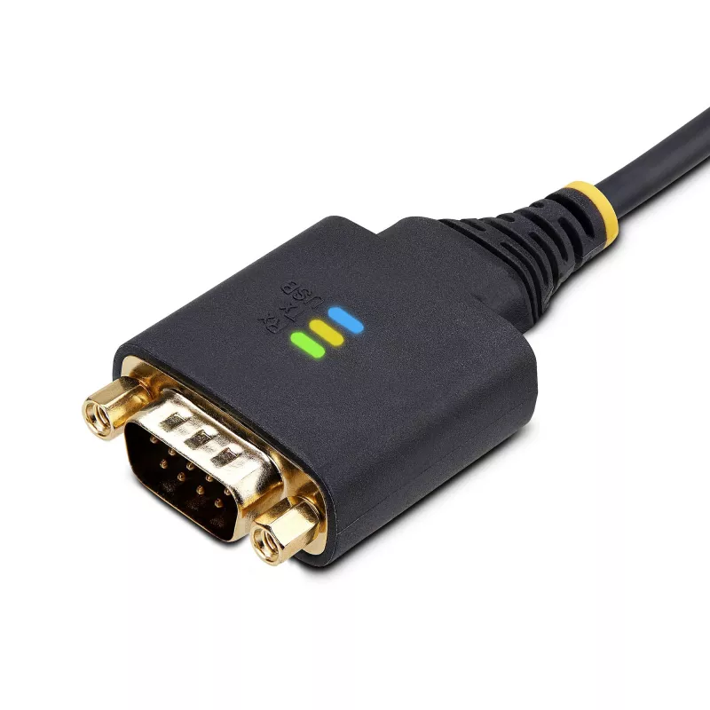 Cabo adaptador StarTech.com 3 m USB para série, retenção COM, parafusos/porcas substituíveis, USB-A para DB9 RS232, CI FTDI, proteção ESD, Windows/macOS/Linux