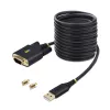 Cabo adaptador StarTech.com 3 m USB para série, retenção COM, parafusos/porcas substituíveis, USB-A para DB9 RS232, CI FTDI, proteção ESD, Windows/macOS/Linux