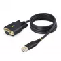 Cabo adaptador StarTech.com 1m USB para série null modem, parafusos/porcas DB9 substituíveis, retenção COM, USB-A para RS232, FTDI, proteção ESD nível 4, Windows/macOS/ChromeOS/Linux – construção robusta em TPE