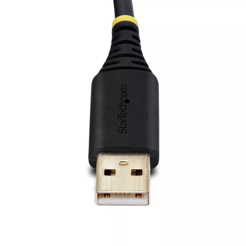 Cabo adaptador StarTech.com 1m USB para série null modem, parafusos/porcas DB9 substituíveis, retenção COM, USB-A para RS232, FTDI, proteção ESD nível 4, Windows/macOS/ChromeOS/Linux – construção robusta em TPE