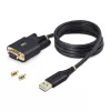 Cabo adaptador StarTech.com 1m USB para série null modem, parafusos/porcas DB9 substituíveis, retenção COM, USB-A para RS232, FTDI, proteção ESD nível 4, Windows/macOS/ChromeOS/Linux – construção robusta em TPE