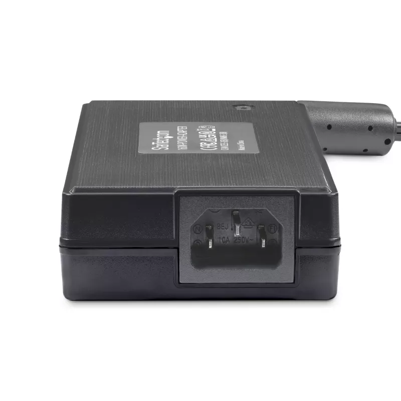 Fonte de alimentação DC universal StarTech.com 160W (24V/6,6A), cabo de 2 fios de 1,2m, blocos de terminais de 2/3 pinos, fonte de alimentação externa 100-240V AC/DC para hubs USB industriais, NA/UK/EU/ANZ