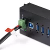 Fonte de alimentação DC universal StarTech.com 160W (24V/6,6A), cabo de 2 fios de 1,2m, blocos de terminais de 2/3 pinos, fonte de alimentação externa 100-240V AC/DC para hubs USB industriais, NA/UK/EU/ANZ