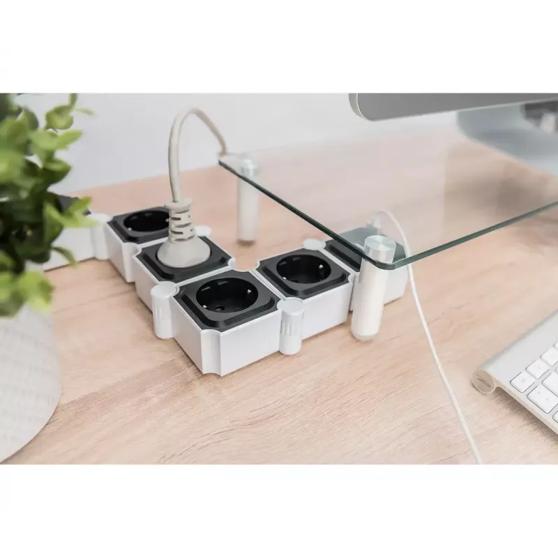 Régua de tomadas Digitus flexível 4 tomadas com 2 portas USB e interruptor