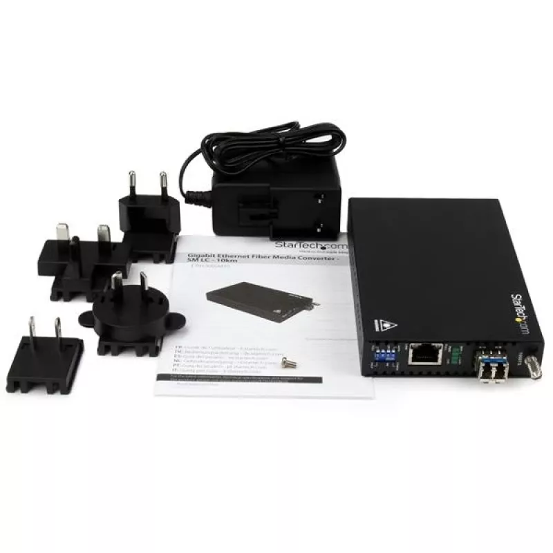 Conversor de suporte Gigabit Ethernet de cobre para fibra ótica StarTech.com - SM LC - 10 km