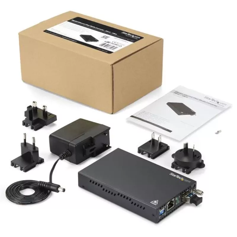 Conversor de suporte Gigabit Ethernet de cobre para fibra ótica StarTech.com - SM LC - 10 km