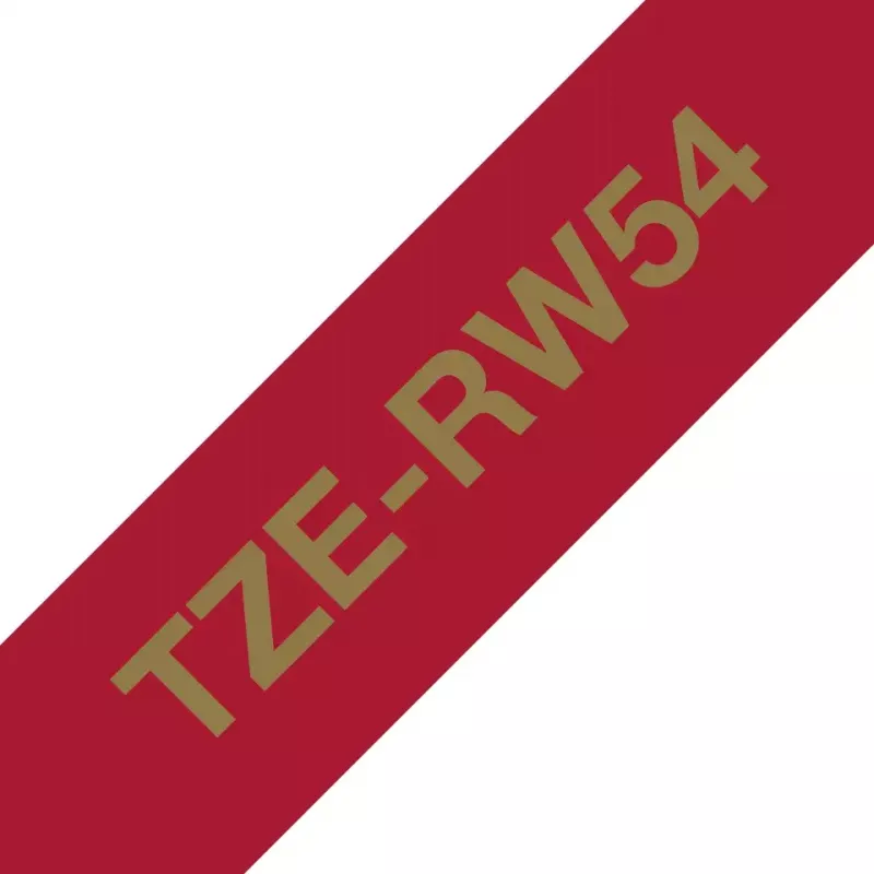 Fita de etiquetagem Brother TZE-RW54 dourado sobre vermelho