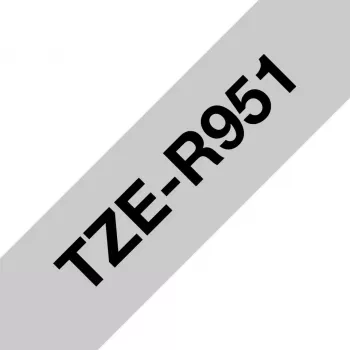 Fita de etiquetagem Brother TZE-R951 preto sobre prateado