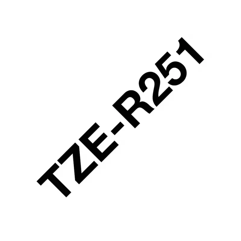 Fita de etiquetagem Brother TZE-R251 preto sobre branco