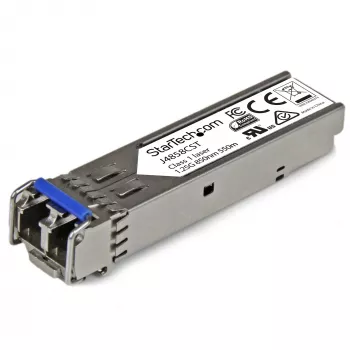 Módulo transceptor SFP compatível com HP J4858C StarTech.com - 1000BASE-SX~Módulo SFP compatível com HPE J4858C - 1000BASE-SX - Transceptor de fibra ótica multimodo 1GbE - SFP Gigabit Ethernet 1GE - LC 550m - 850nm - DDM HPE 1400, 1700, 1820
