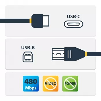 Cabo de impressora USB-C para USB-B StarTech.com - M/M - 3 m (10 ft.) - USB 2.0