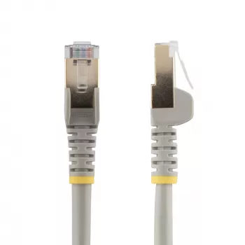 Cabo Ethernet CAT6a StarTech.com 1m – 10 Gigabit blindado, sem patilha RJ45 100W PoE cabo de patch – 10GbE STP cabo de rede com alívio de tensão – Cinzento, testado individualmente/cablagem certificada UL/TIA