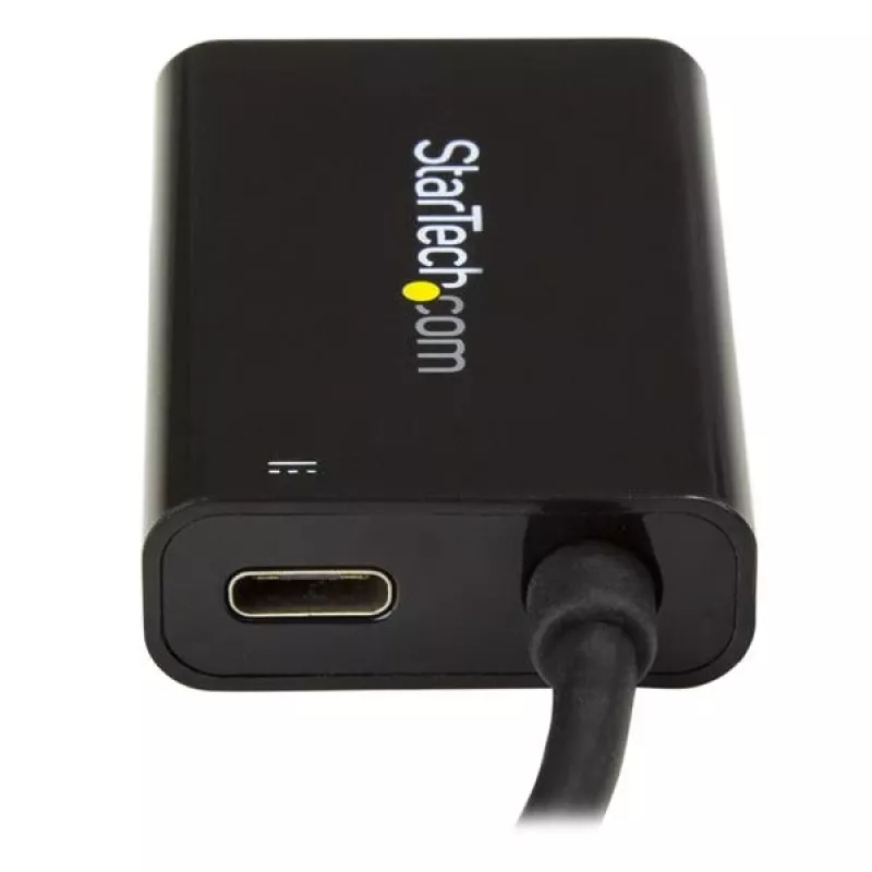 Adaptador StarTech.com USB-C para HDMI 2.0 com Power Delivery - Conversor de vídeo USB Type-C para HDMI 4K 60Hz - Porta de carregamento pass-through 60W PD - Compatível com Thunderbolt 3 - Preto