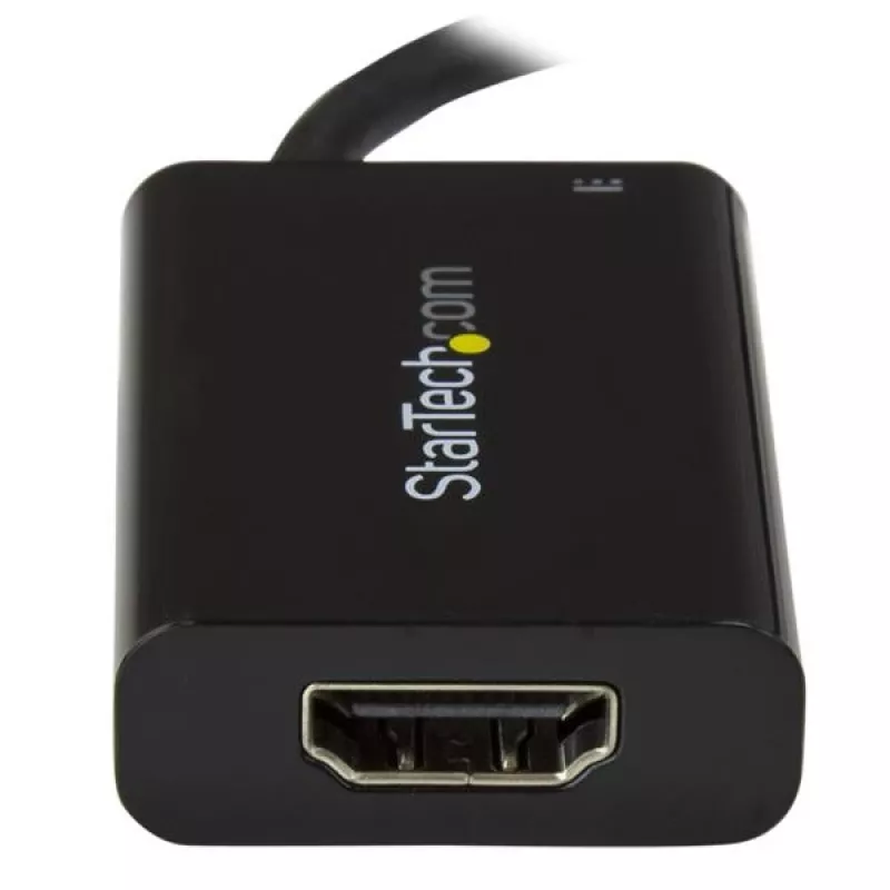 Adaptador StarTech.com USB-C para HDMI 2.0 com Power Delivery - Conversor de vídeo USB Type-C para HDMI 4K 60Hz - Porta de carregamento pass-through 60W PD - Compatível com Thunderbolt 3 - Preto