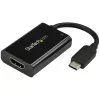 Adaptador StarTech.com USB-C para HDMI 2.0 com Power Delivery - Conversor de vídeo USB Type-C para HDMI 4K 60Hz - Porta de carregamento pass-through 60W PD - Compatível com Thunderbolt 3 - Preto