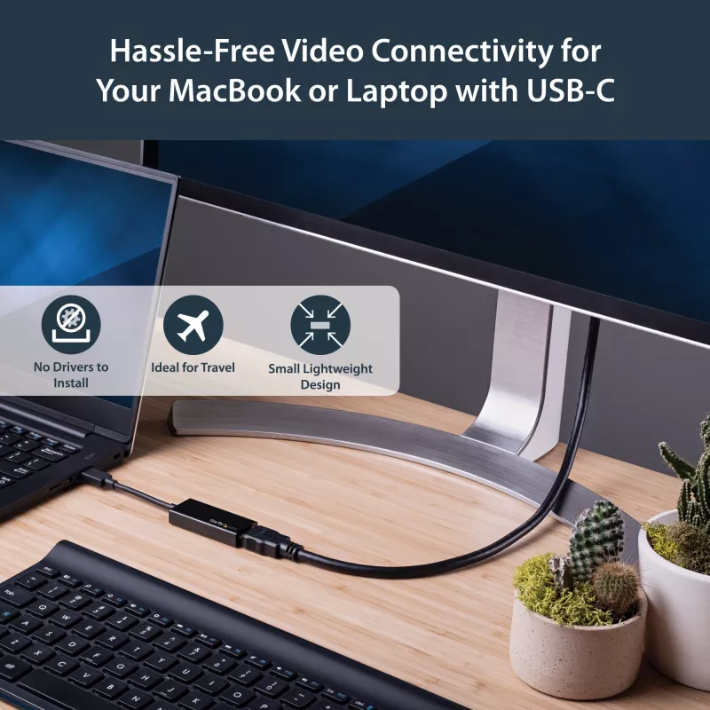 Adaptador StarTech.com USB-C para HDMI – 4K 60 Hz, USB Type-C, saída HDMI, 3840 x 2160 píxeis