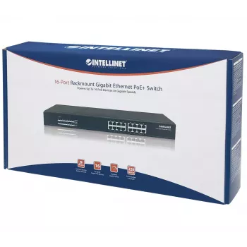 Switch não gerido Intellinet 16 portas Gigabit Ethernet PoE+