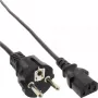 Cabo de alimentação InLine, CEE 7/7 reto / ficha IEC C13 de 3 polos, preto, 1,5 m