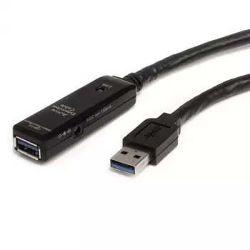 Cabo de extensão ativo USB 3.0 StarTech.com 5 m – M/F, 5 m, USB A, USB A, USB 3.2 Gen 1 (3.1 Gen 1), preto