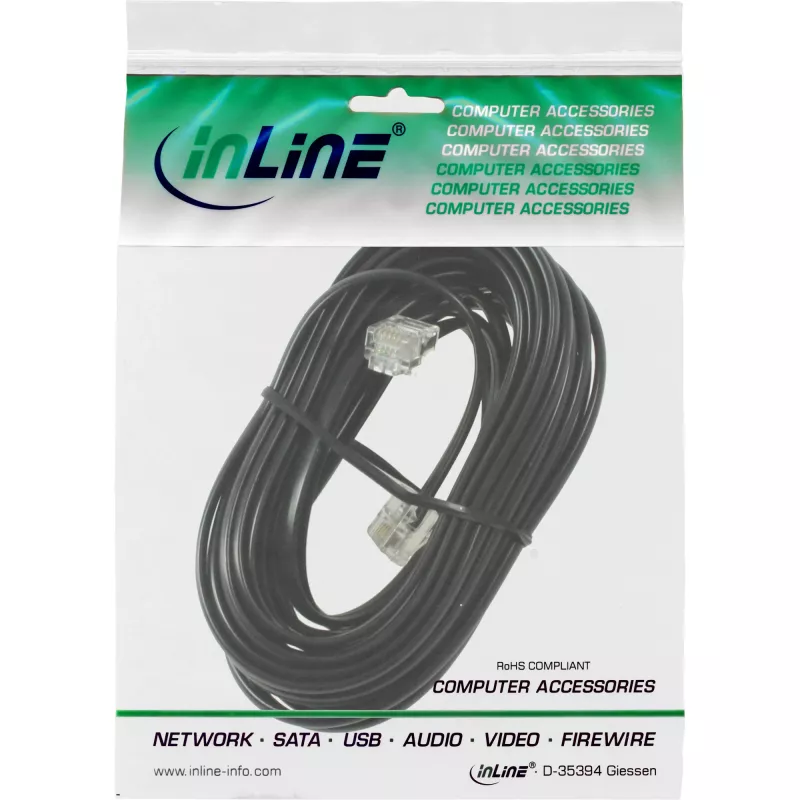 Cabo modular InLine ficha RJ11 / ficha 6P4C 3 m