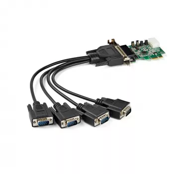 Placa adaptadora série RS232 PCI Express de 4 portas StarTech.com – placa controladora host série RS232 PCIe – PCIe para série DB9 – UART 16950 – placa de expansão low-profile – Windows/Linux – TAA