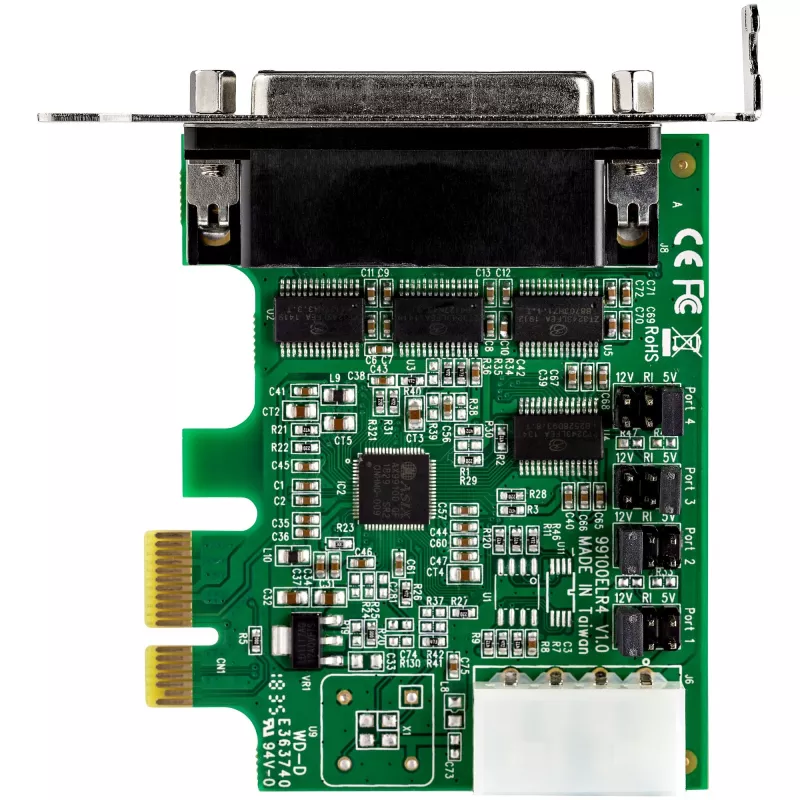 Placa adaptadora série RS232 PCI Express de 4 portas StarTech.com – placa controladora host série RS232 PCIe – PCIe para série DB9 – UART 16950 – placa de expansão low-profile – Windows/Linux – TAA