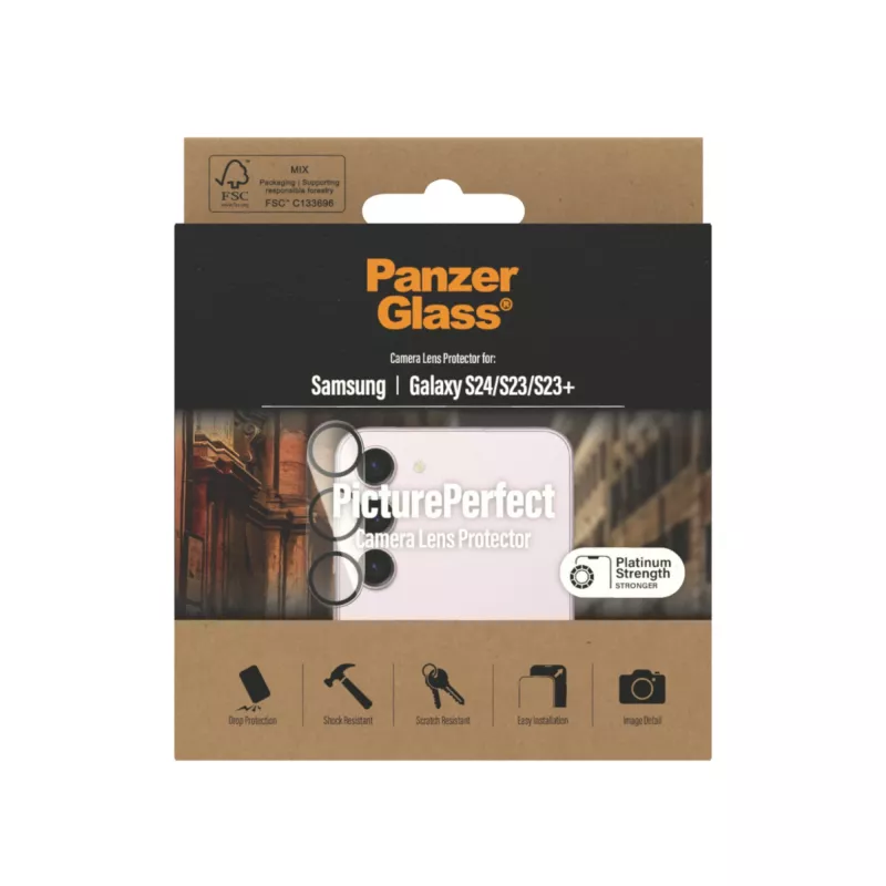 Proteção de objetiva de câmara PanzerGlass Samsung Galaxy S23 S23 Plus resistente a riscos e choques