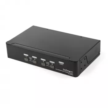 Comutador KVM DisplayPort de 4 portas StarTech.com – 4K 60 Hz – ecrã único – comutador KVM USB DP 1.2 UHD de porta dupla com hub USB 2.0 e áudio integrados – Dell, HP, Apple, Lenovo – conforme TAA