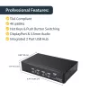 Comutador KVM DisplayPort de 4 portas StarTech.com – 4K 60 Hz – ecrã único – comutador KVM USB DP 1.2 UHD de porta dupla com hub USB 2.0 e áudio integrados – Dell, HP, Apple, Lenovo – conforme TAA