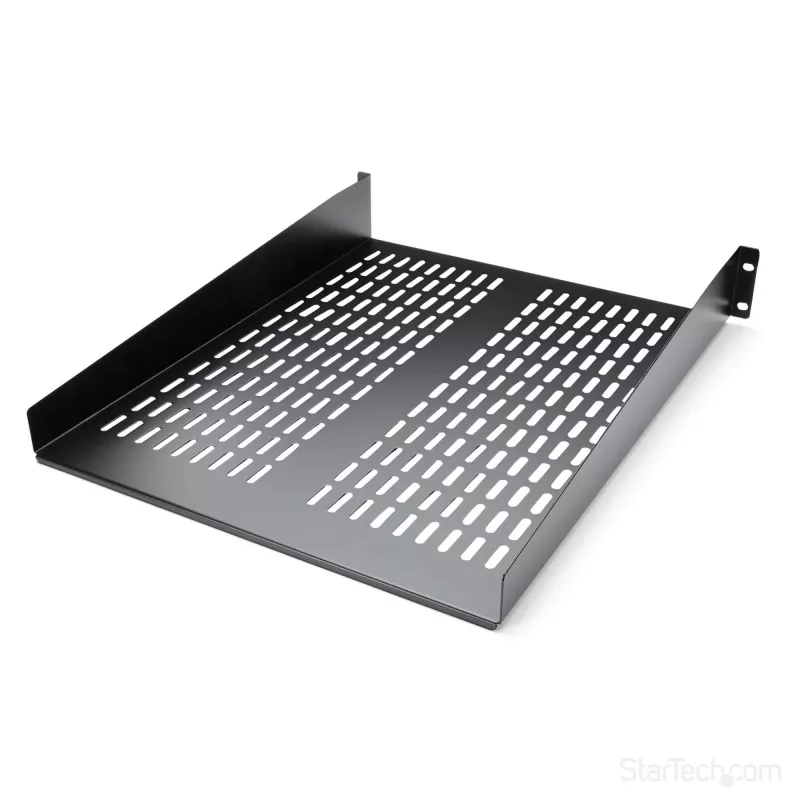 StarTech.com CABSHELF22V prateleira fixa ventilada 2U para rack de servidor, 19″, 22″ (55,9 cm) de profundidade, até 22 kg, aço, preta