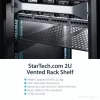 StarTech.com CABSHELF22V prateleira fixa ventilada 2U para rack de servidor, 19″, 22″ (55,9 cm) de profundidade, até 22 kg, aço, preta