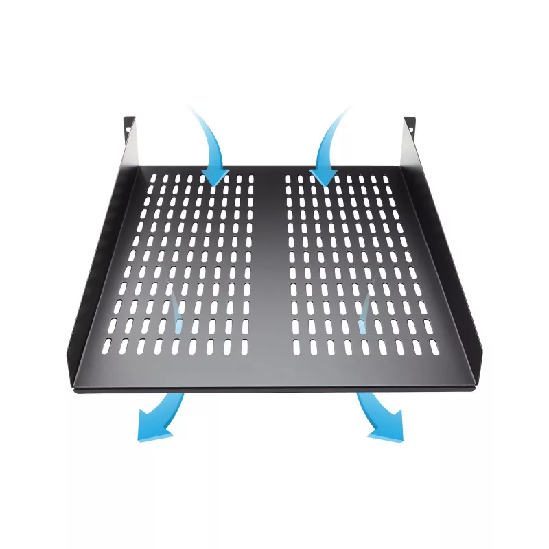 StarTech.com CABSHELF22V prateleira fixa ventilada 2U para rack de servidor, 19″, 22″ (55,9 cm) de profundidade, até 22 kg, aço, preta