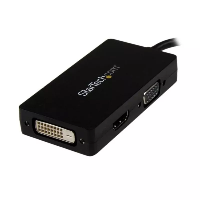 Adaptador A/V de viagem StarTech.com: conversor 3-em-1 DisplayPort para VGA, DVI ou HDMI