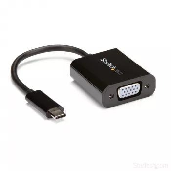 Adaptador USB-C para VGA StarTech.com - preto - 1080p - conversor de vídeo para o seu MacBook Pro - dongle USB C para VGA - versão atualizada é CDP2VGAEC