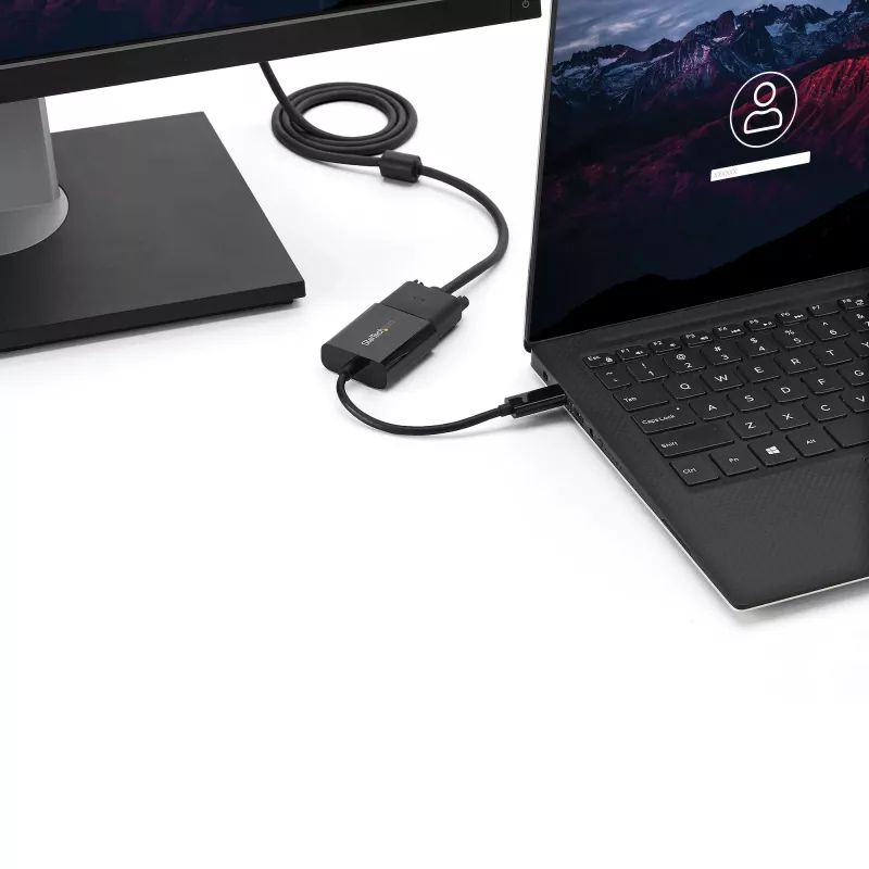 Adaptador USB-C para VGA StarTech.com - preto - 1080p - conversor de vídeo para o seu MacBook Pro - dongle USB C para VGA - versão atualizada é CDP2VGAEC