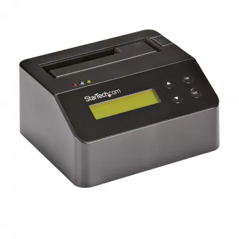 Apagador de disco rígido de baía única StarTech.com, sanitizador HDD/SSD autónomo, USB 3.0 para SATA II (3 Gbit/s), 9 modos de apagamento, visor LCD, dock sanitizador de disco rígido com apagamento seguro, porta de impressora DB-9, conforme TAA