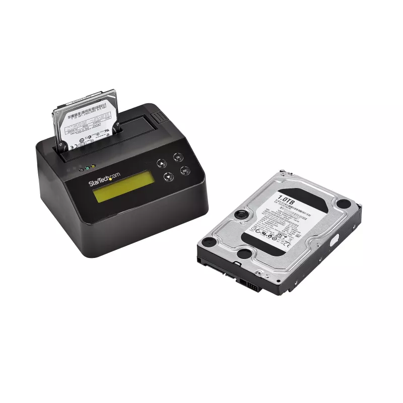 Apagador de disco rígido de baía única StarTech.com, sanitizador HDD/SSD autónomo, USB 3.0 para SATA II (3 Gbit/s), 9 modos de apagamento, visor LCD, dock sanitizador de disco rígido com apagamento seguro, porta de impressora DB-9, conforme TAA