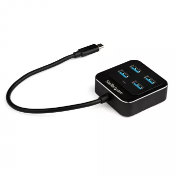 Hub USB C de 4 portas StarTech.com – USB-C para 4 portas USB-A – SuperSpeed 10 Gbit/s hub USB 3.2 Gen 2 Type-C – alimentado por bus USB – hub adaptador USB-C para USB portátil/compacto para portátil – alumínio